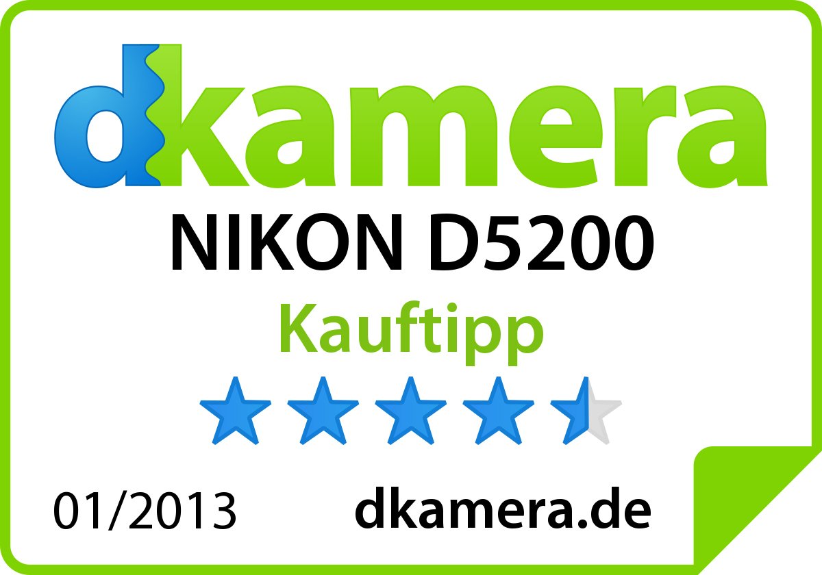 Nikon D5200 SLR-Digitalkamera 24,1 Megapixel 7,6 cm TFT-Display Full HD HDMI Kit AF-S DX 18-55 mm II Objektiv schwarz