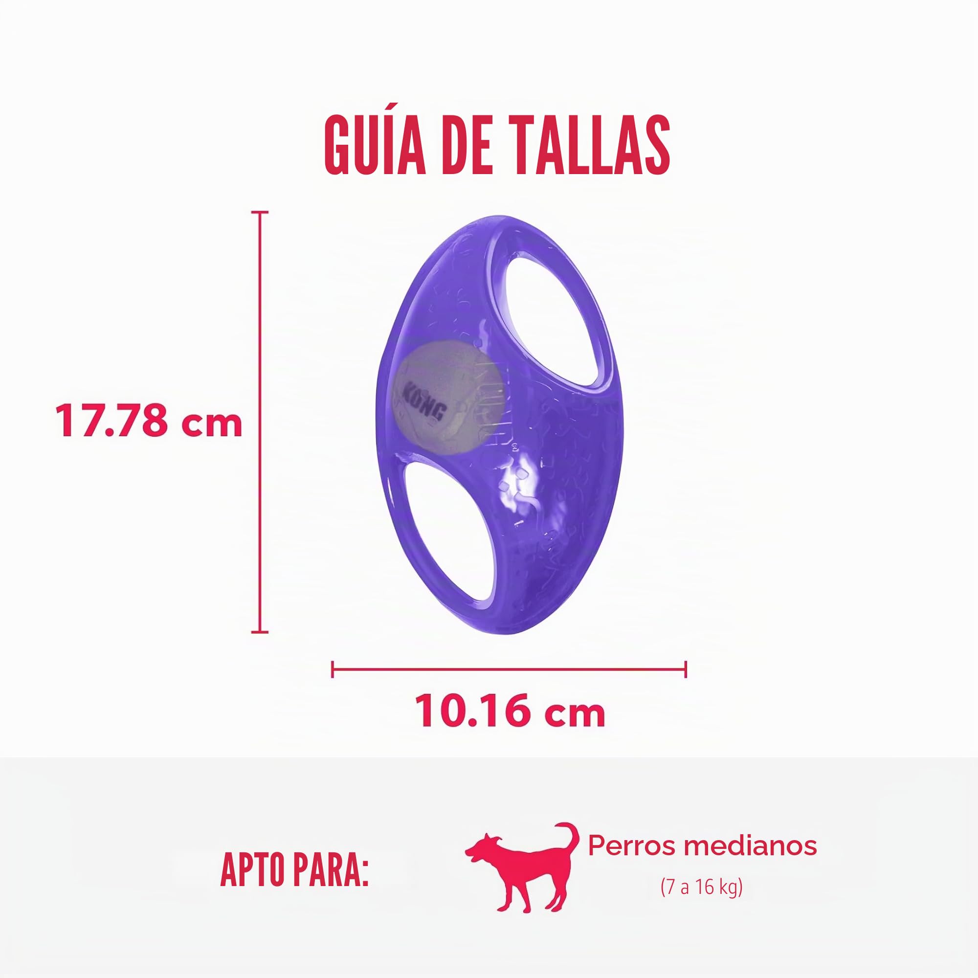 KONG - Jumbler Football - Juguete con pelota de tenis (varios colores) - Para Perros Medianos/Grandes