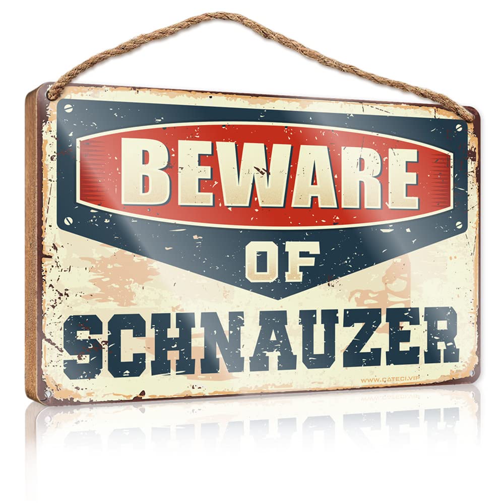 YYHLEH Funny Wooden Signs Beware Of Schnauzer Wooden Sign(20X30CM)