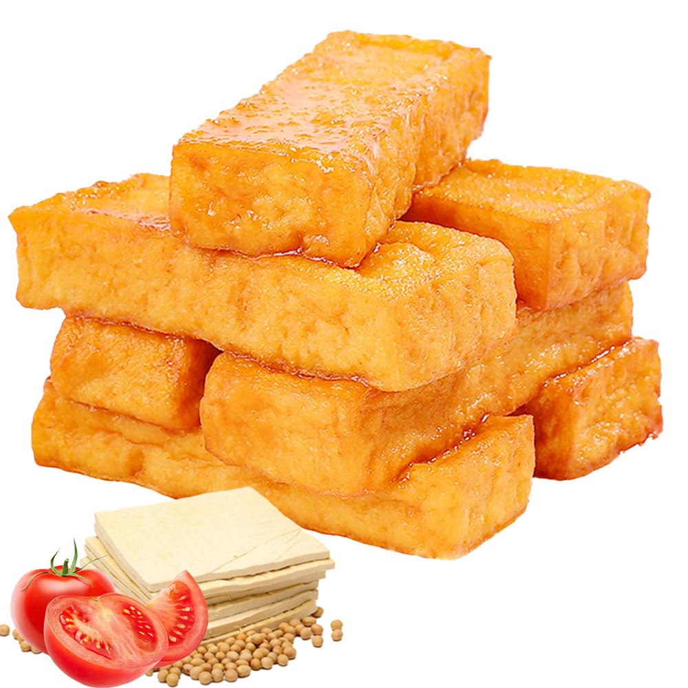 Dried tofu , tomato flavored dried tofu,（6.34oz/180g）sweet and sour, delicious bean flavor, non fried, non greasy, soft, pliable and chewy, casual snacks, office snacks