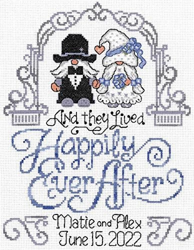 Generic Mr. & Mr.s Gnome Counted Cross Stitch Kit Wedding