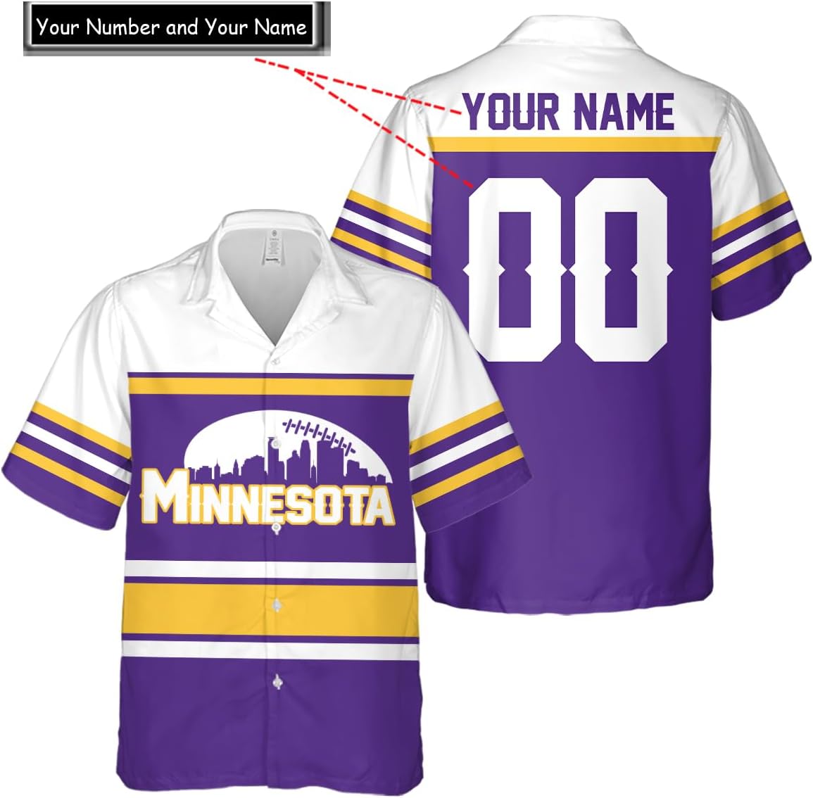 Discover Personalized Minnesota Football Team Vikings Hawaiian Shirts for Men, Gift for Fan