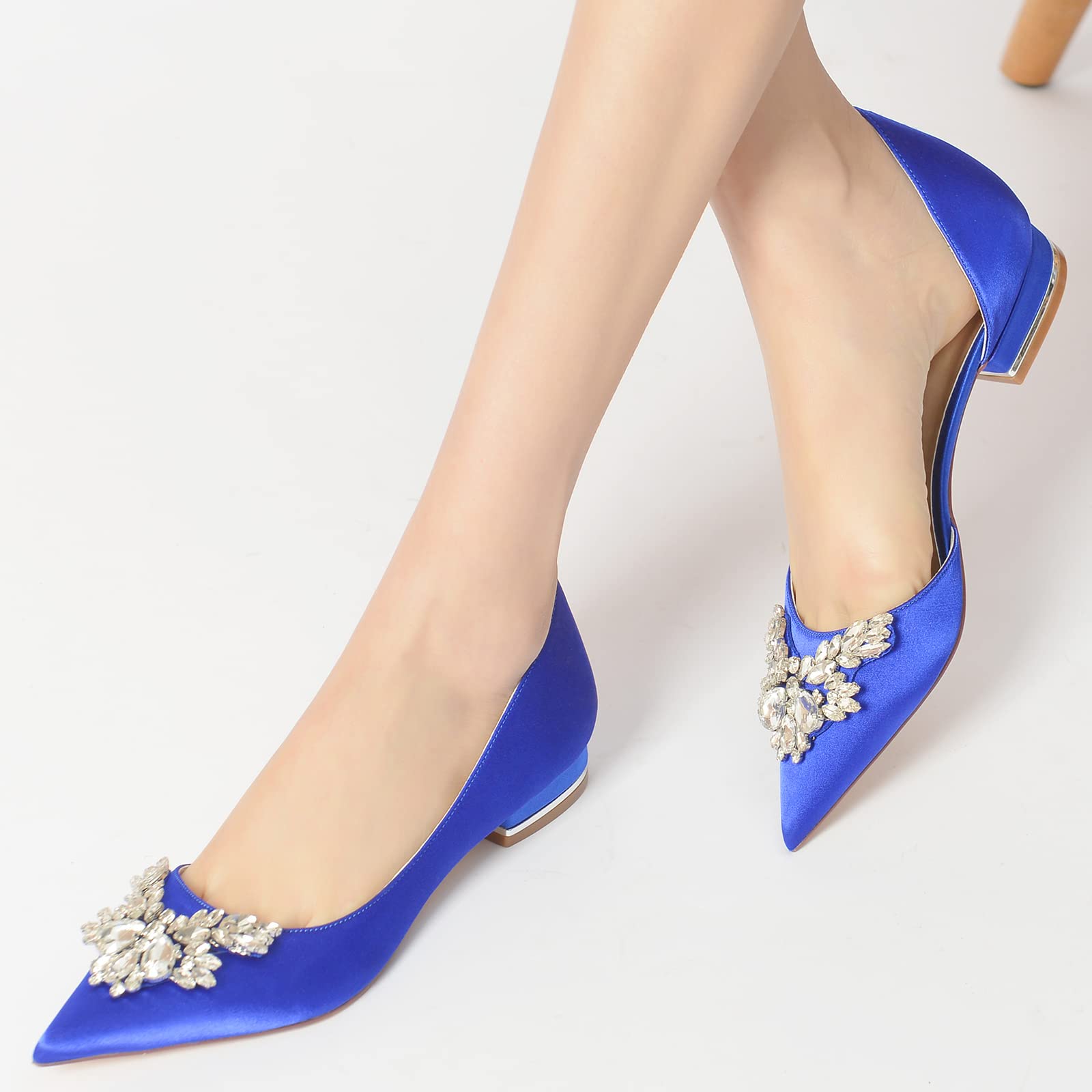 Frauen Spitze Hochzeit Flache Schuhe Bequeme Niedrige Absätze Slip on Hochzeitsschuhe Für Braut Strass Satin Braut Brautschuhe Kleid Pumps