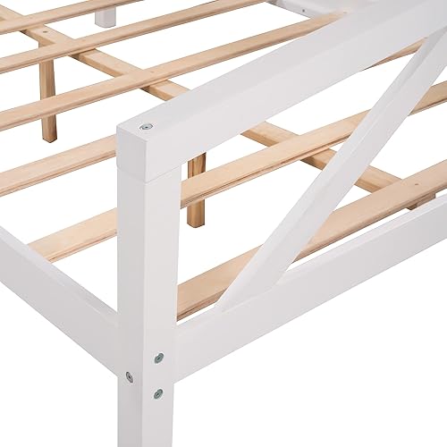 Miniatura 14 de SOFTSEA Sofá cama matrimonial con soporte de listones de madera, plataforma de tamaño matrimonial, marco de sofá cama para sala de estar y dormitorio