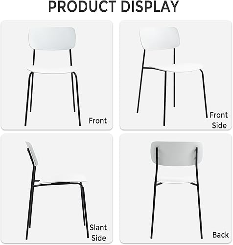 Miniatura 9 de Sidanli Juego de 4 sillas apilables para sala de conferencias, sillas de recepción con asiento de plástico, sillas apilables para sala de espera