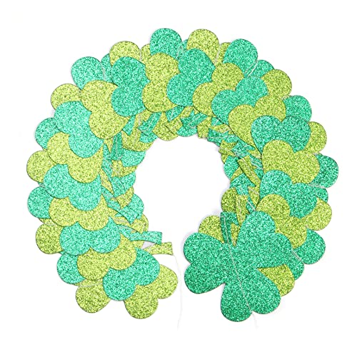 Image of St-Saint Patricks-Day Decorations Shamrock Green-Garland - 35ft St. Patrick's Day Decorations Hanging Decoration Streamers Banner, Baby Birthday Irish Party Decor Accessories Panduola