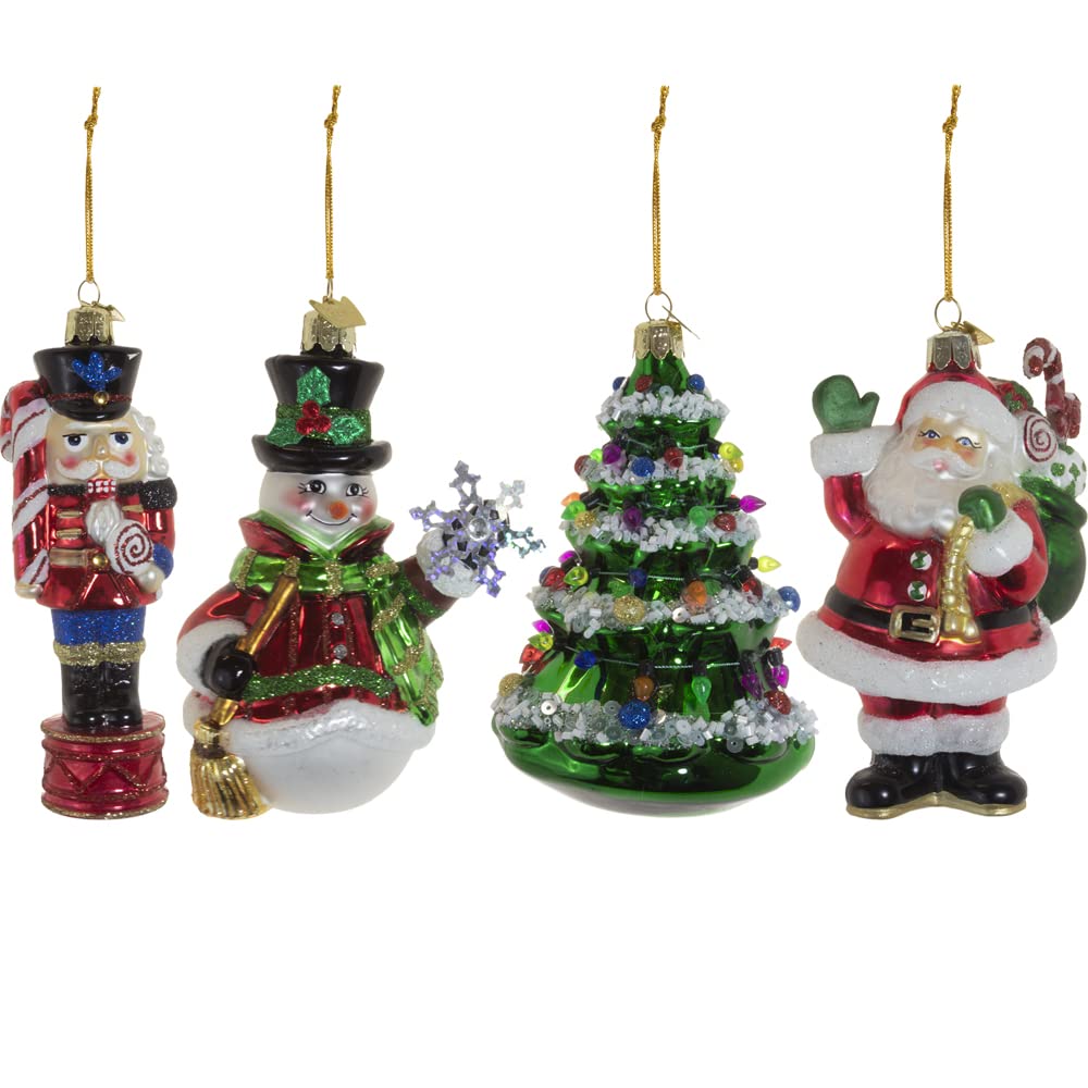 Décorations de Noël en verre Kurt Adler Noble Gems lot de 4