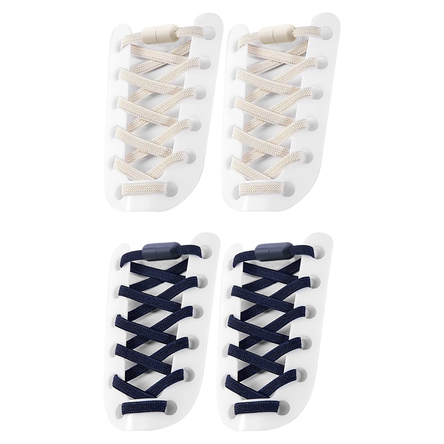 2 Pares De Cordones Elásticos Para Atar Libremente, Fijadores De Hebillas Para Cordones, Accesorios Para Calzado Deportivo, Diseño Ajustable, Adecuados Para Adultos Y Niños.