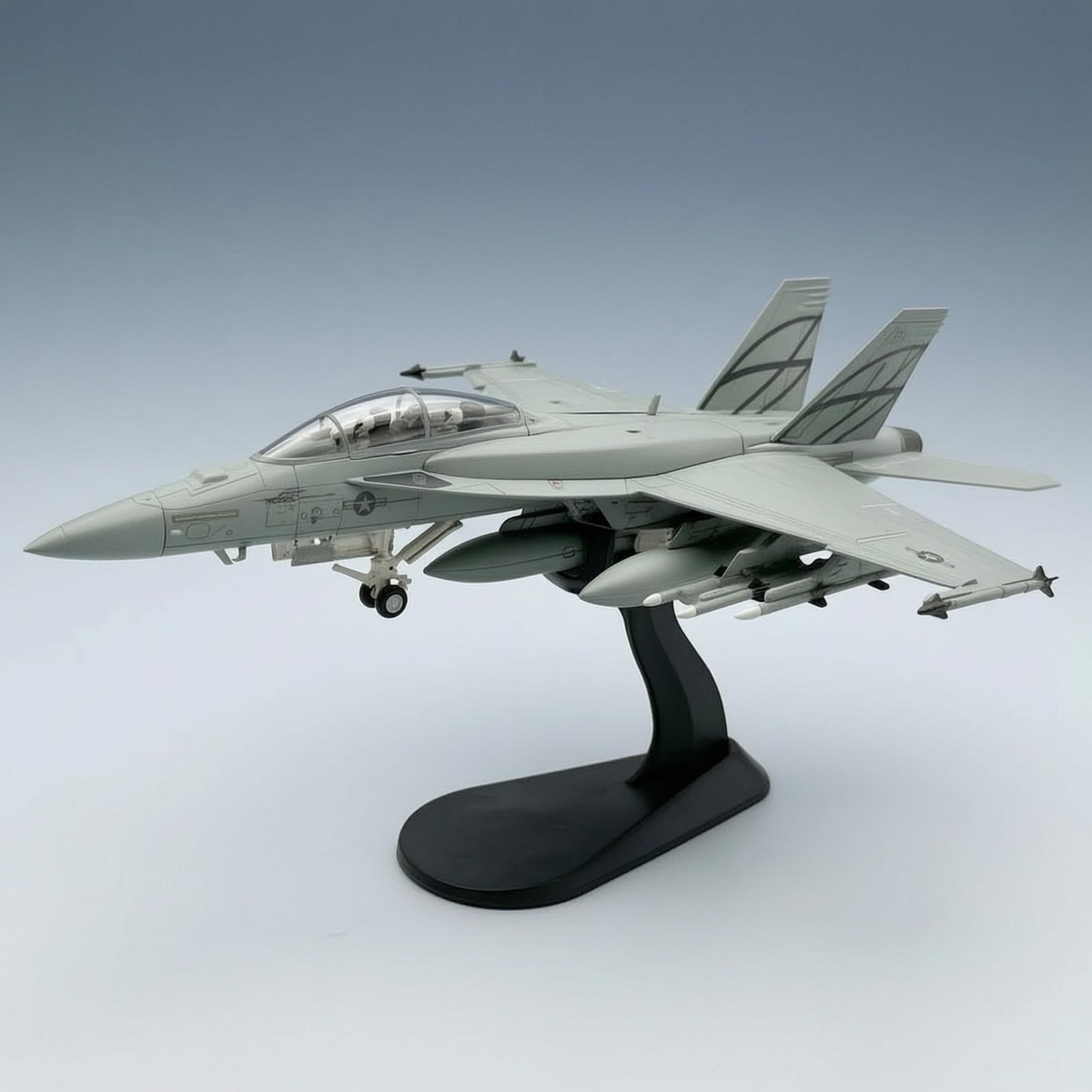 Milageto Modellino di Aereo in 1:72 Realistico Aereo da Caccia in 1:72 Leggero Modellino Statico con Piedistallo per Studio, Ufficio, style to 1