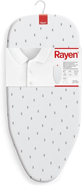 Rayen | Deska do prasowania 6036.91, minimalna przestrzeń, z metalowym grillem, do zawieszenia, wymiary: 73,5 x 31,5 cm, nadruk