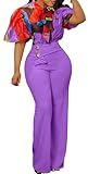 Women's Two Piece Outfits Blouse and High Waisted Wide Leg Pants with Packet Fit Cocktail Party and Casual Tourism