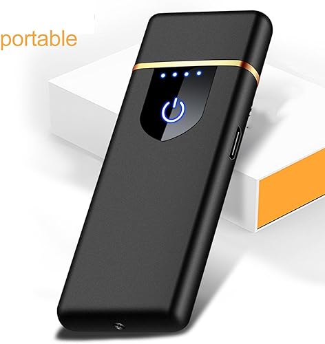Miniatura 4 de Encendedor de cigarrillos recargable por USB, encendedor eléctrico de doble cara con detección, resistente al viento, ligero, portátil, pantalla de