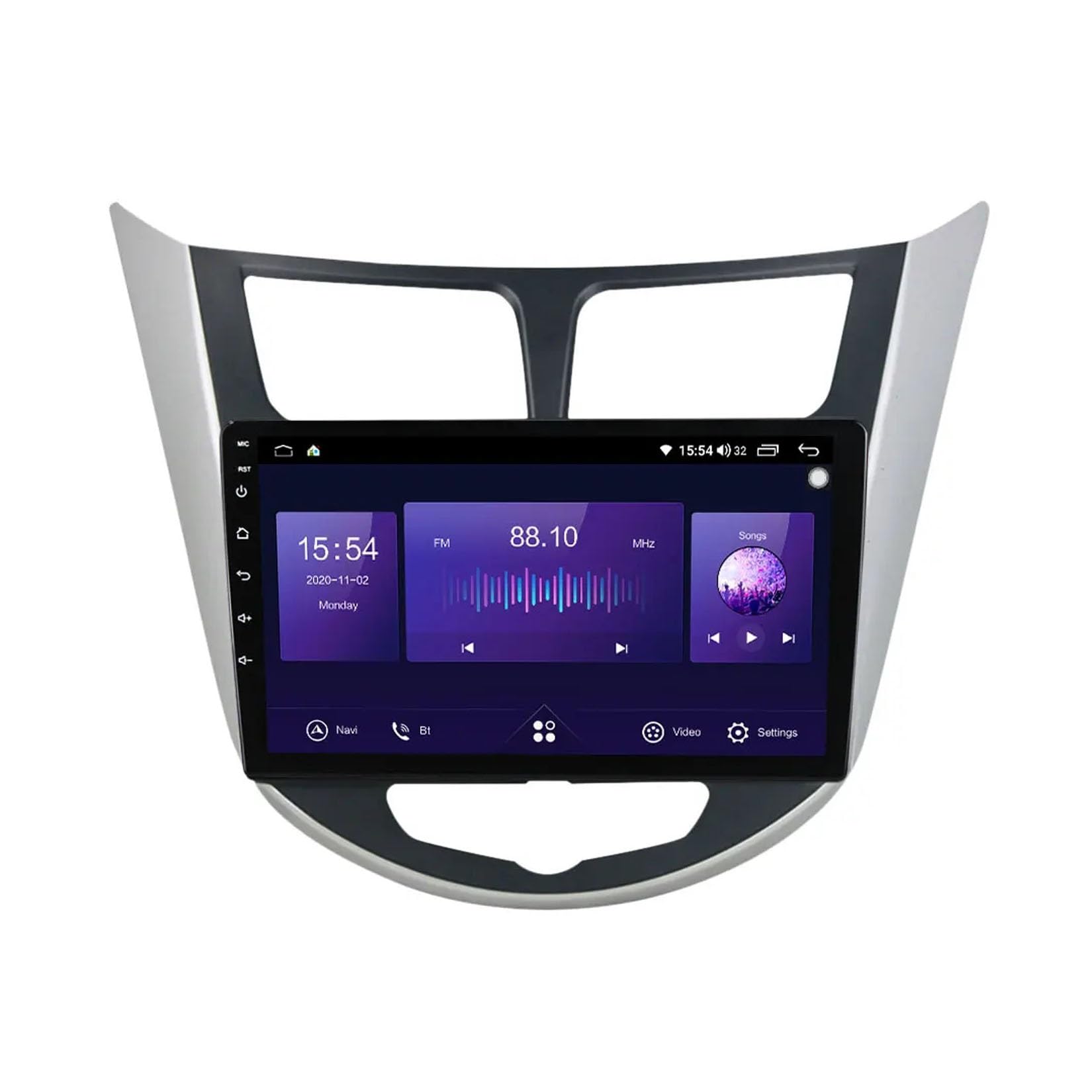 Ekran Carplay dla Hyundai Solaris Verna 2010-2016 Przenośne Radio Samochodowe Z Ekranem Dotykowym Hd, Funkcją Mirror Link I Carplay;, 8 Rdzeń 4G+64G