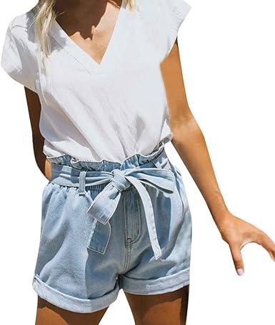 ladies stretch denim shorts