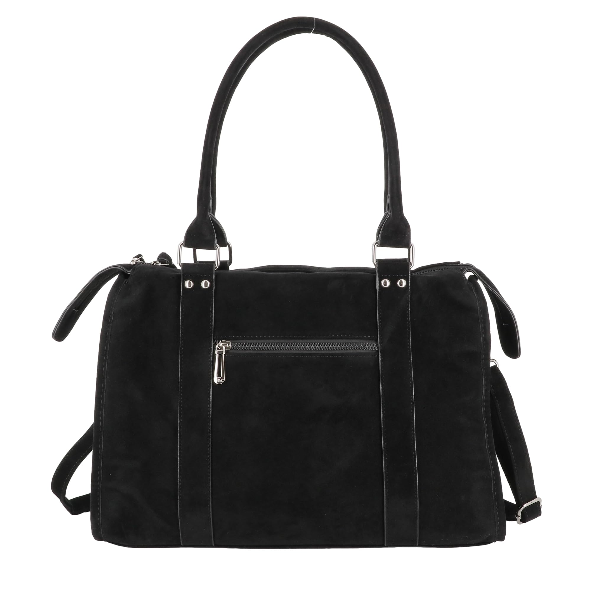 flora & co Sac Bowling Femme Similicuir Daim - Sac de Cours Travail Format A4 Grande Capacité - Cabas Shopper Porté Main Épaule Bandoulière - Chic Tendance