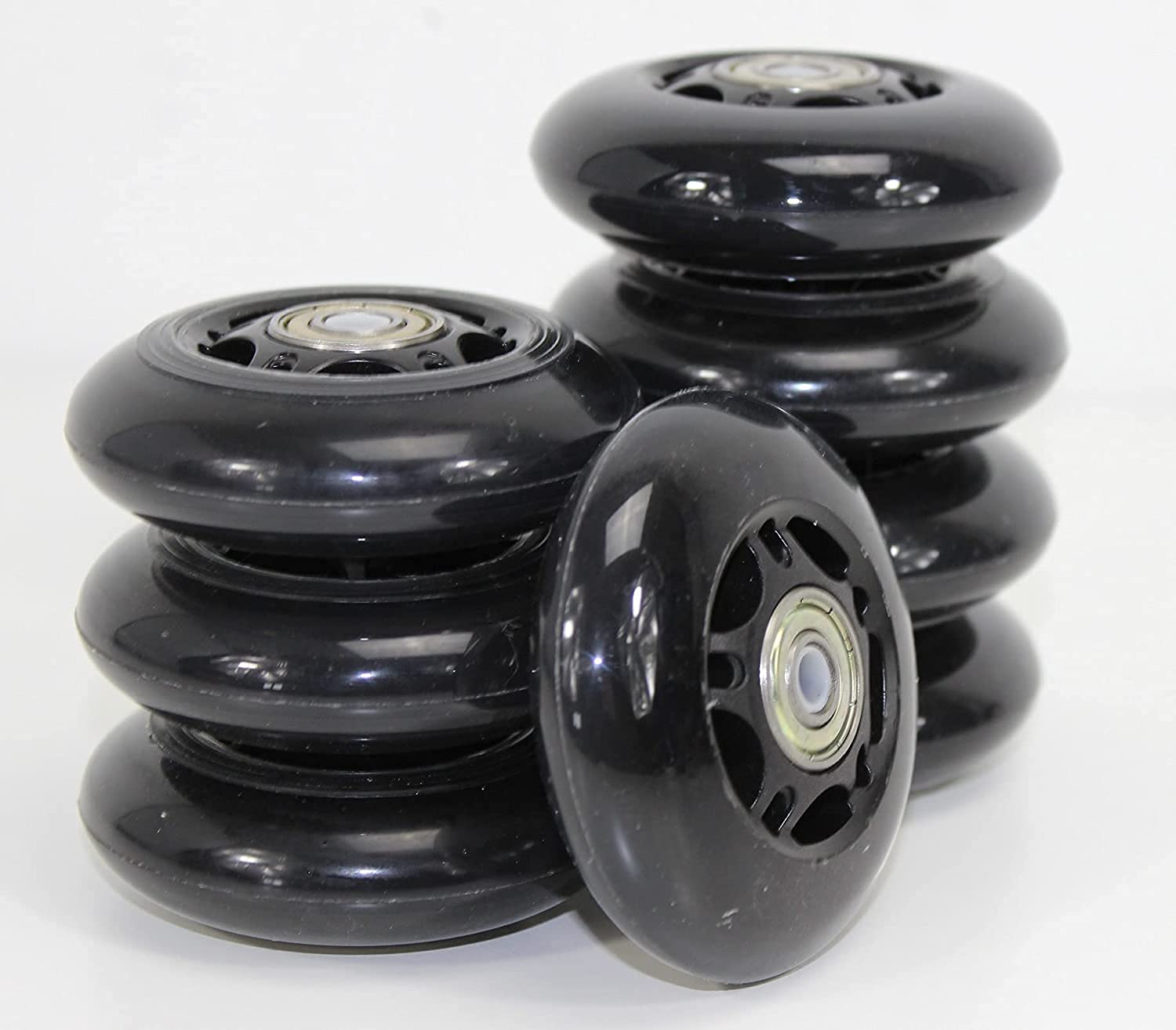 Paquete de 8 Ruedas de Repuesto 76 mm / 80 mm 82A para Patines en línea, Ruedas con rodamientos ABEC 7