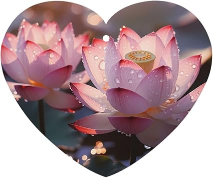 Heart Shape Lavender Scent Car Air Fresheners The Lotus In Full Bloom Pattern 4 Pcs Aromatherapy Tablets For Wardrobe Shoe