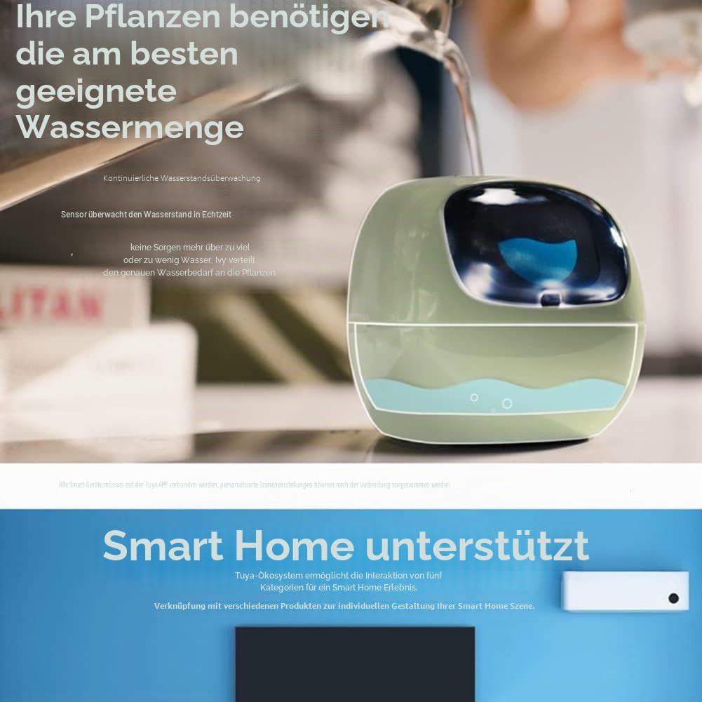 Smart-Blumentöpfe, AI-Pflanzgefäß, mehrere Ausdrücke, 7 smarte Sensoren und Ai-Chips erleichtern Aufziehen von Pflanzen, Spaß für Wohnzimmer, Nachttisch, Schreibtisch, ohne Pflanze, weiß
