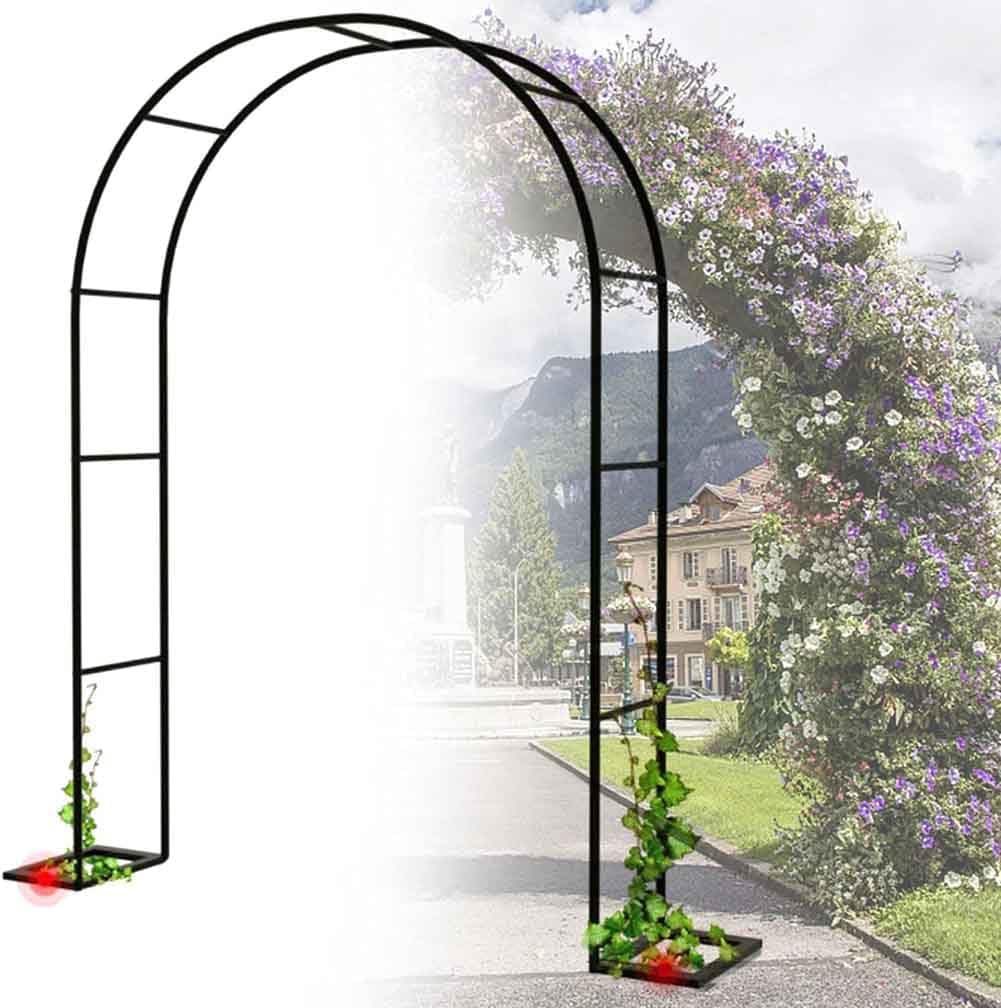 Outdoor Metal Garden Arch Heavy Duty Rose Arbor Climbing Plants Support Archway Large Wedding Arches 140Cm 180Cm 240Cm 120Cm Wide,White,W3M*H2.2M