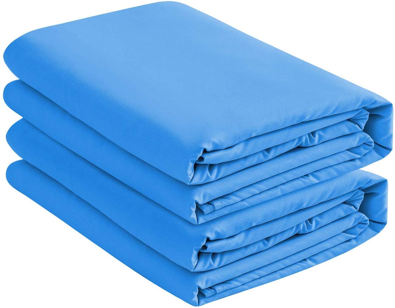 Queen Microfiber Fitted Sheets, 2-Pack, 1800 Series, 15" Deep Pocket, Blue