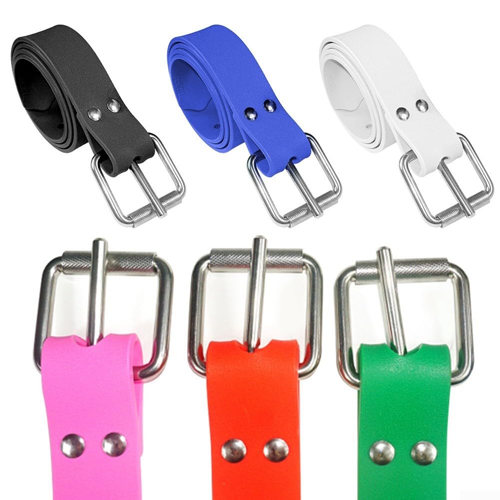 Cintura con pesi per immersioni libere, cintura per immersioni subacquee, cintura in silicone a sgancio rapido (bianco)