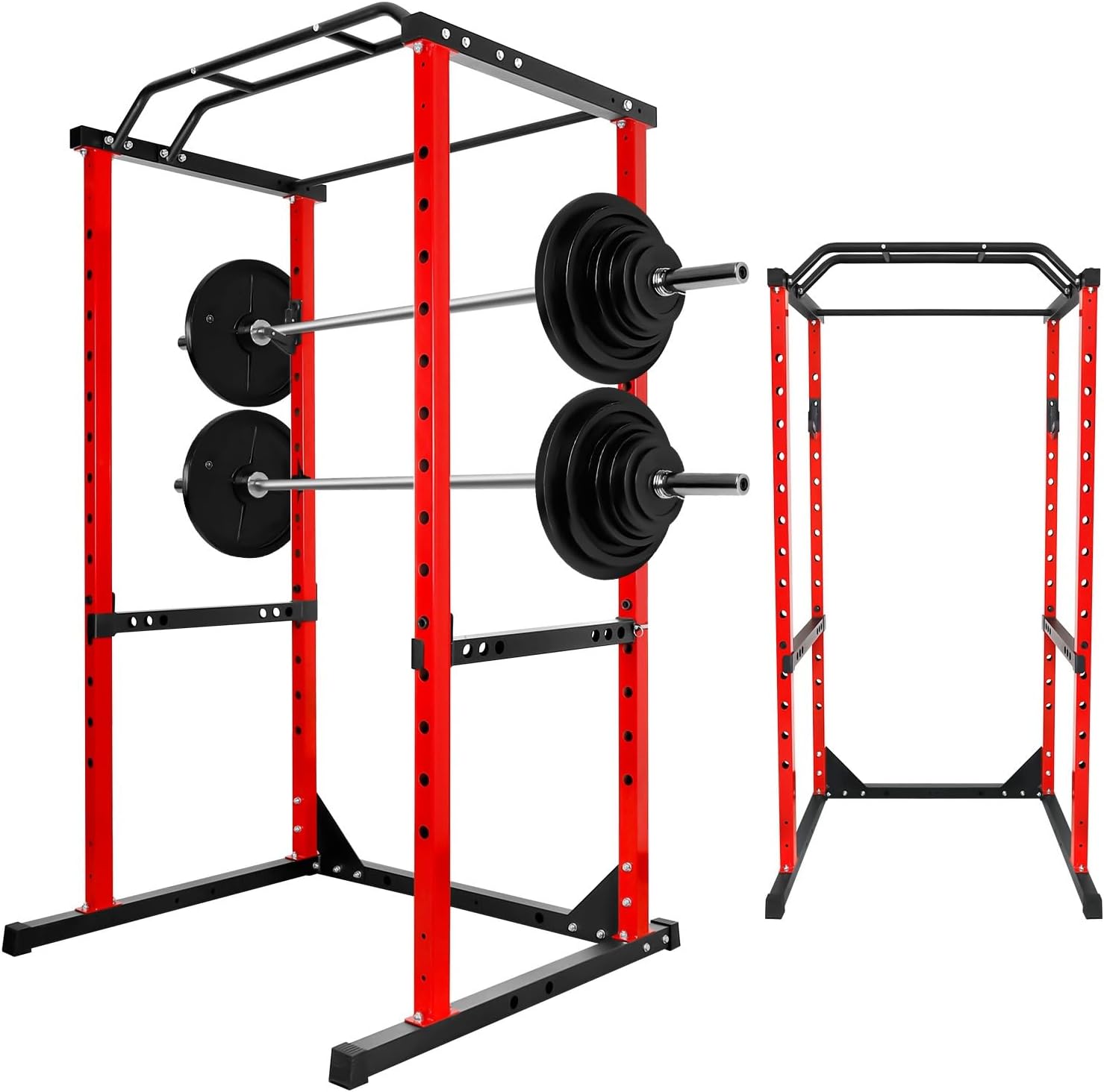 Weight Rack for Home Gym, 1600LB Power Cage, with Pull-up Bar, Cage for Weight Training, Adjustable Squat Stand Rack for Home Gym Equipment