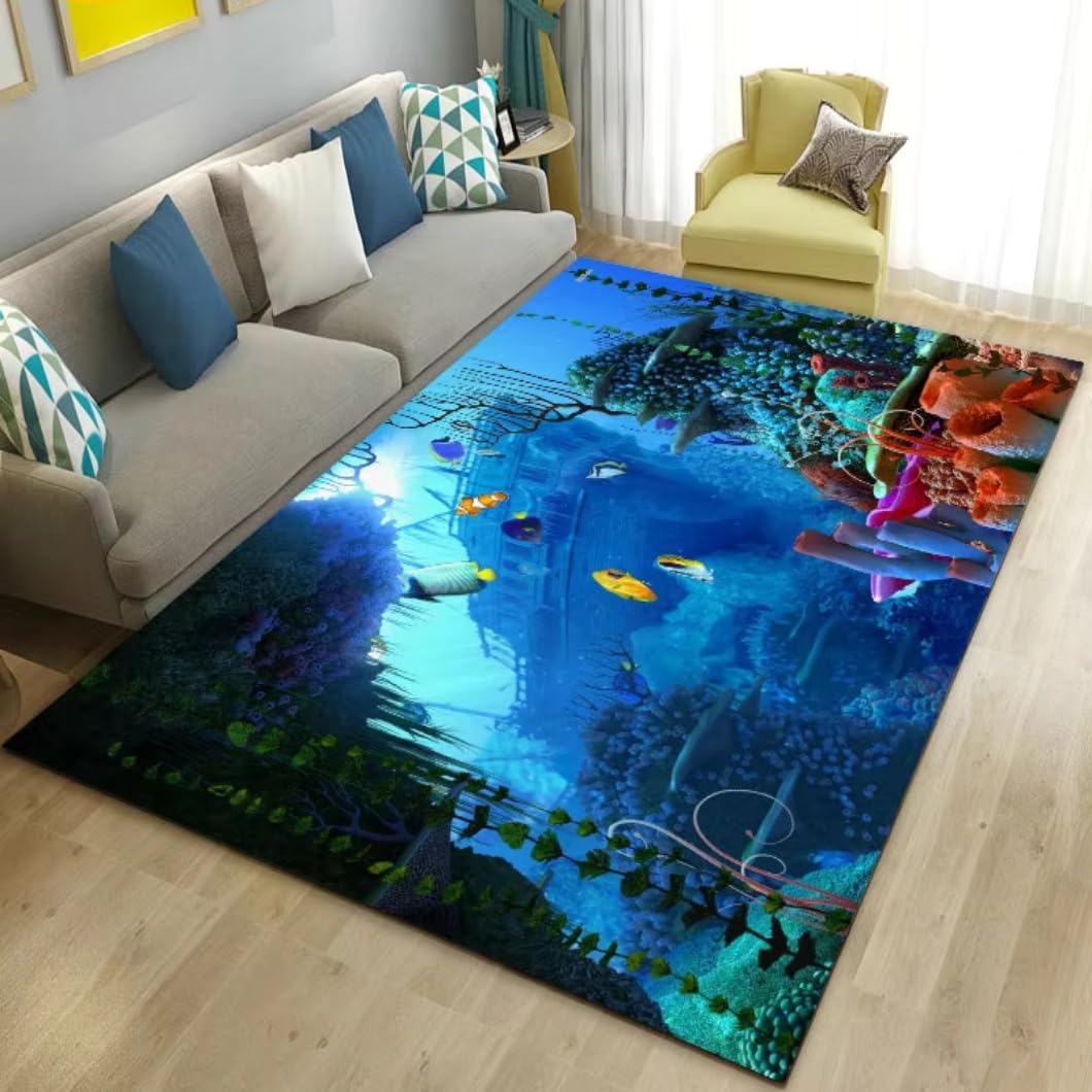 Alfombra 3D Delfín Marino para crear un cuarto infantil temático y seguro de juegos