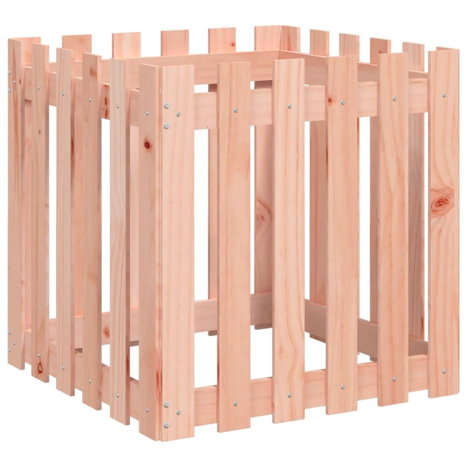 Jardinera con diseño de Valla Madera Maciza Douglas 60x60x60 cm Kit de Cultivo huerto Interior de Hierbas aromáticas