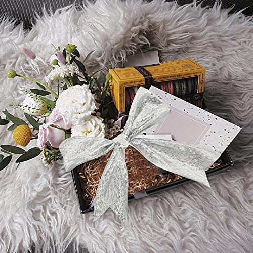 Toniful Christmas Ribbon Silver Wired Edged Ribbons Roll Sparking Metallic Glitter Ribbon 2-1/2 Inch Wide For Xmas Decorations Wreaths Diy Crafts Bows Making Tree Decoration Gifts Wrapping（6.5 Yards） #TOP4