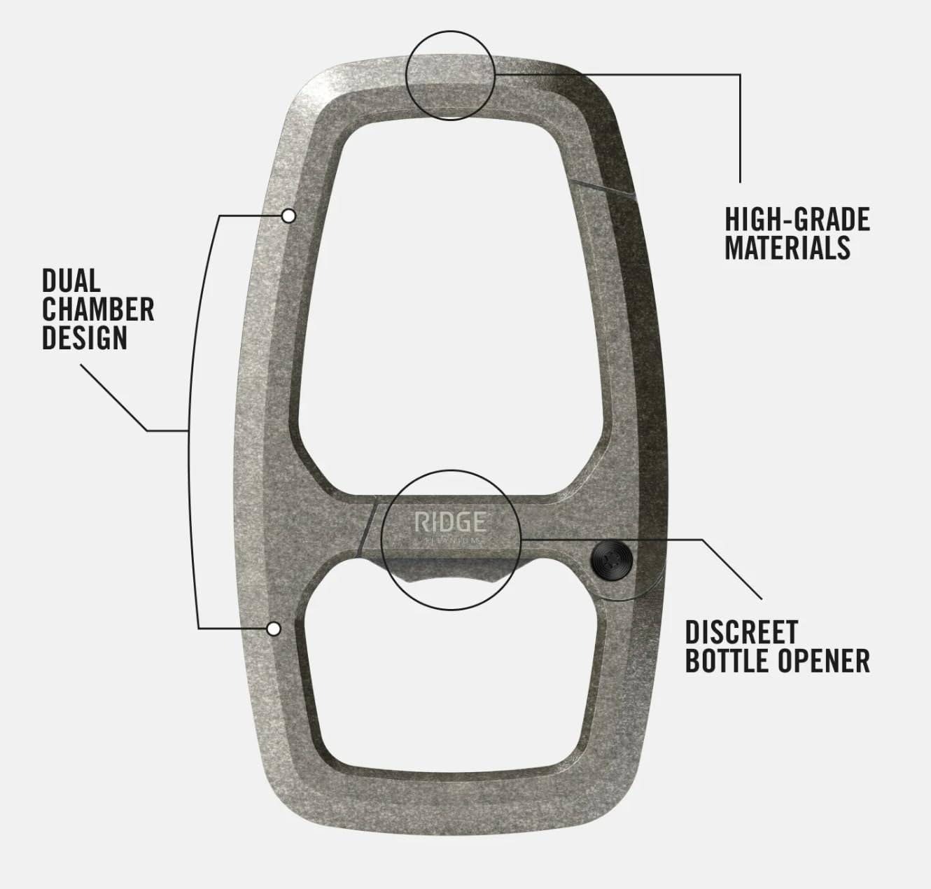 Dual Chamber Carabiner - Stonewashed Titanium