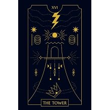 The Tower Blue and Gold Tarot Card Notebook