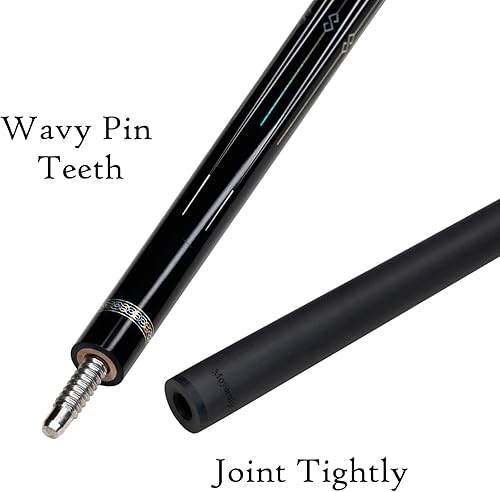 Miniatura 6 de Taco de billar de fibra de carbono de Moyerely, palo de taco de 11.8mm12.5mm de baja deflexión, palo de piscina profesional con estuche