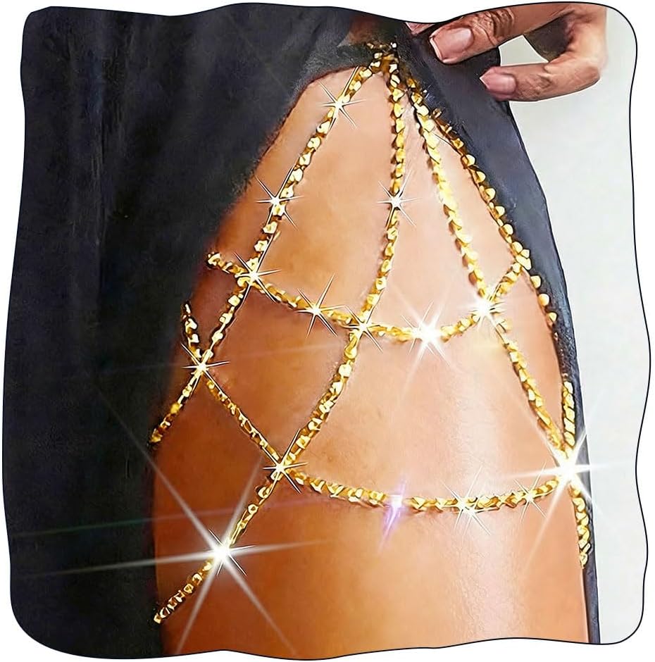 Thigh Chain Jewelry Rhinestone Leg Garter Belt for Women