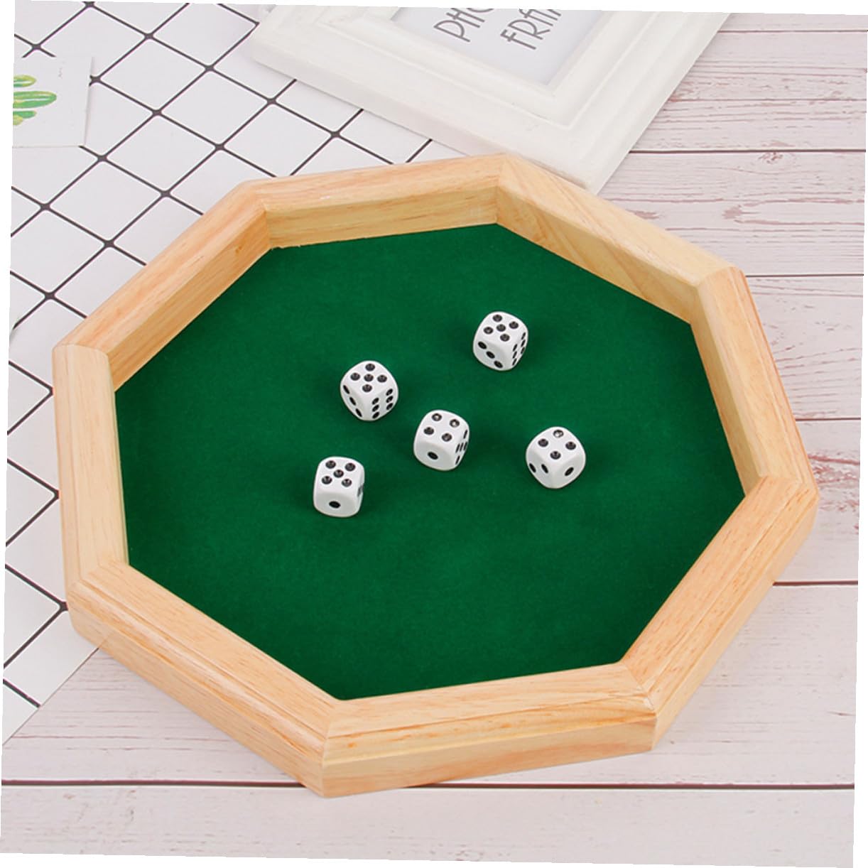 WOONEKY Jeux de Dés de Bar en Bois Vert Célébration Halloween pour Soirées