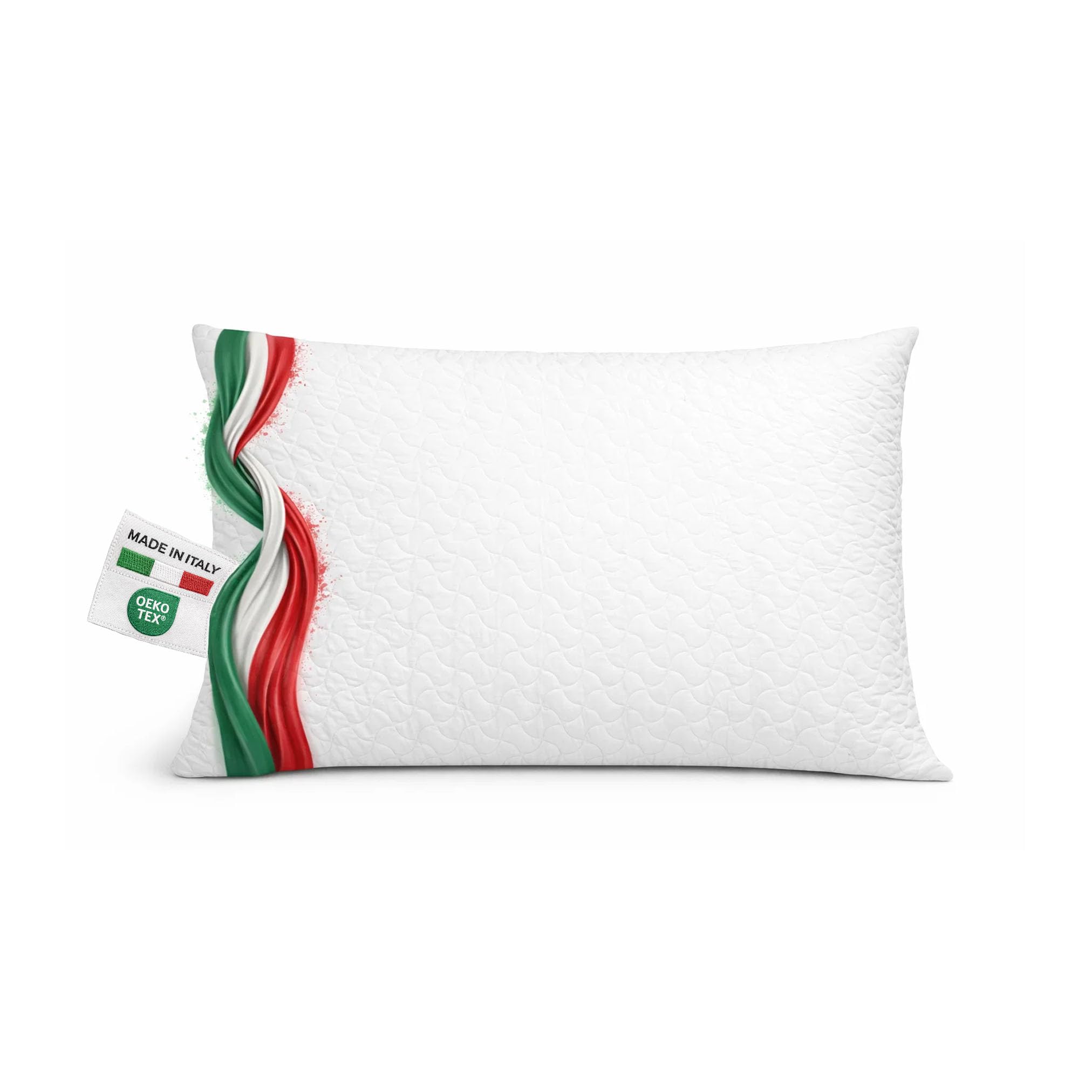 Cuscino Fiocco di Memory Foam Made in Italy- Guanciale Letto Ergonomico e Traspirante- Cuscino Cervicale per dormire- Cuscino Antiacaro e Anallergico (70x40x16)- OEKO TEX