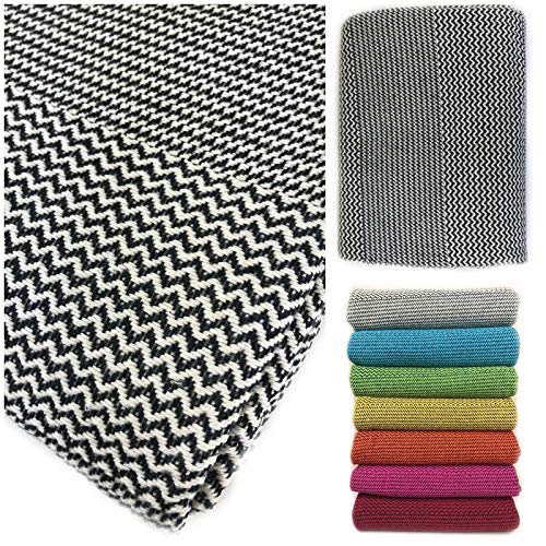 Fine Woven Cotton Throw Blanket - Textured Blanket Throw Over Sofa, Couch Settee Cover - Colorful Bedspread - Large Size 150x210cm (White)
