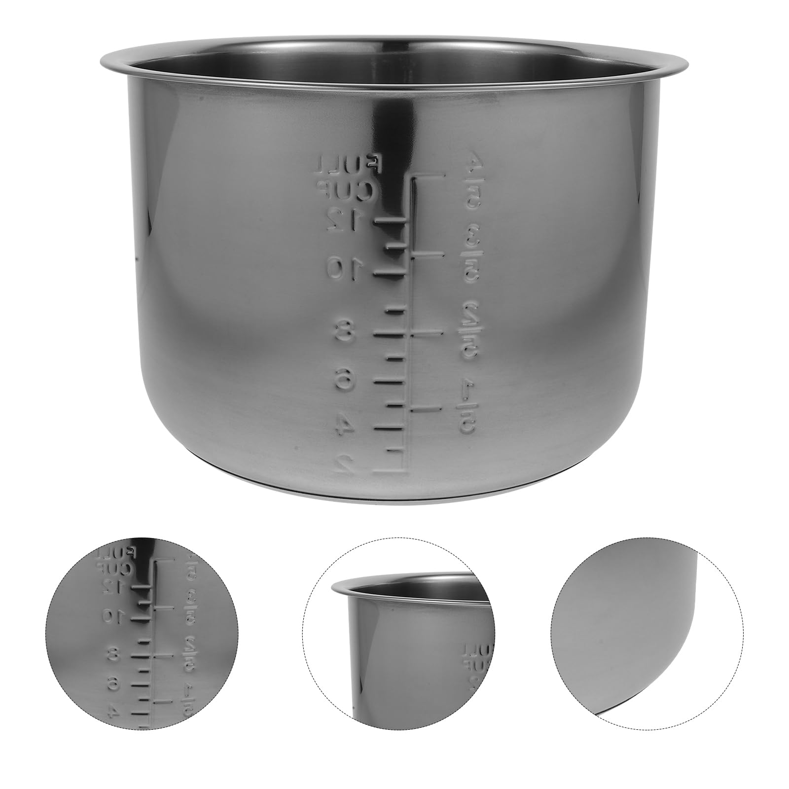 HOMSFOU Reiskocher Innentopf Ersatz 24X24X16Cm Antihaftbeschichtet Edelstahl Kochtopf Für Reis Suppe Kuchen Vielseitig Kompakt