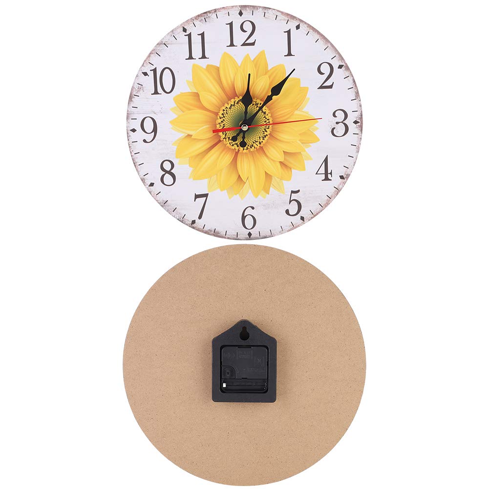 plplaaoo Orologio da parete Moo di girasole in stile elegante Materiale per la tavola a densità durevole per la lettura chiara per la decorazione 'ufficio del soggiorno 30 cm