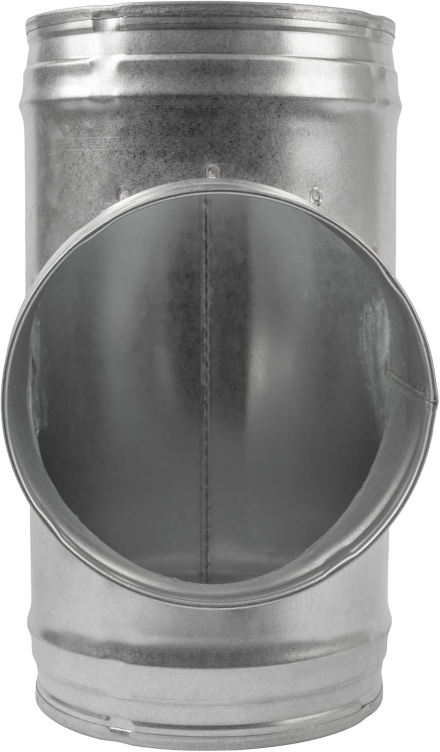 6" Inch to 90° Degree 6'' Inch Duct Connector - Metal Ducting Splitter for Round Ducts - Galvanized Steel 3 Way T-Joint, Adapter Flange - Home, Industrial HVAC Exhaust Ventilation Fitting