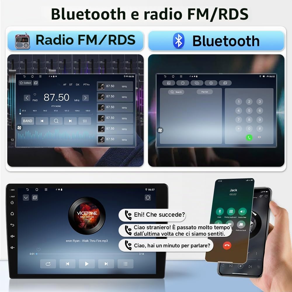 Autoradio Android 15 4+64GB 2 Din per Mitsubishi Space Star Mirage 2012-2023 - Navigatore GPS con WiFi Bluetooth Touchscreen 9" - Wireless CarPlay Android Auto Stereo Radio Auto