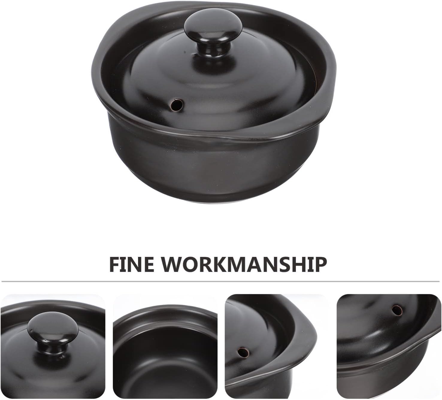 1pc Ceramic Stew Pot - Casserole for Braised Chicken Soup Capacity for Asian Cooking Smooth Non-stick Interior for Home Use