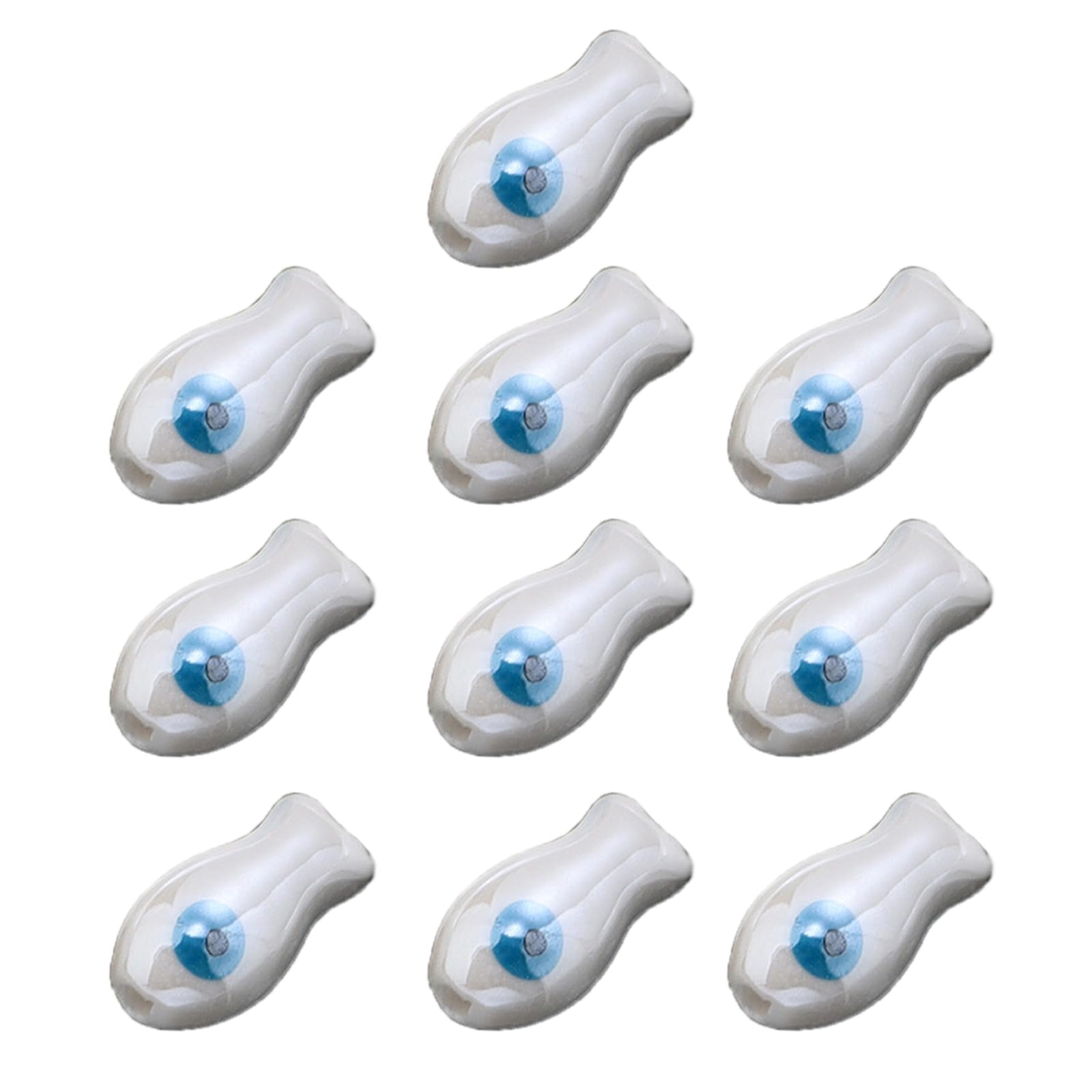 Oxxggkao Of 10 Colorful Retro Ceramic Fish Beads Spacer Charm for Necklace Bracelets Jewelry Crafting Accessories Ceramic Spacer Beads for Necklaces