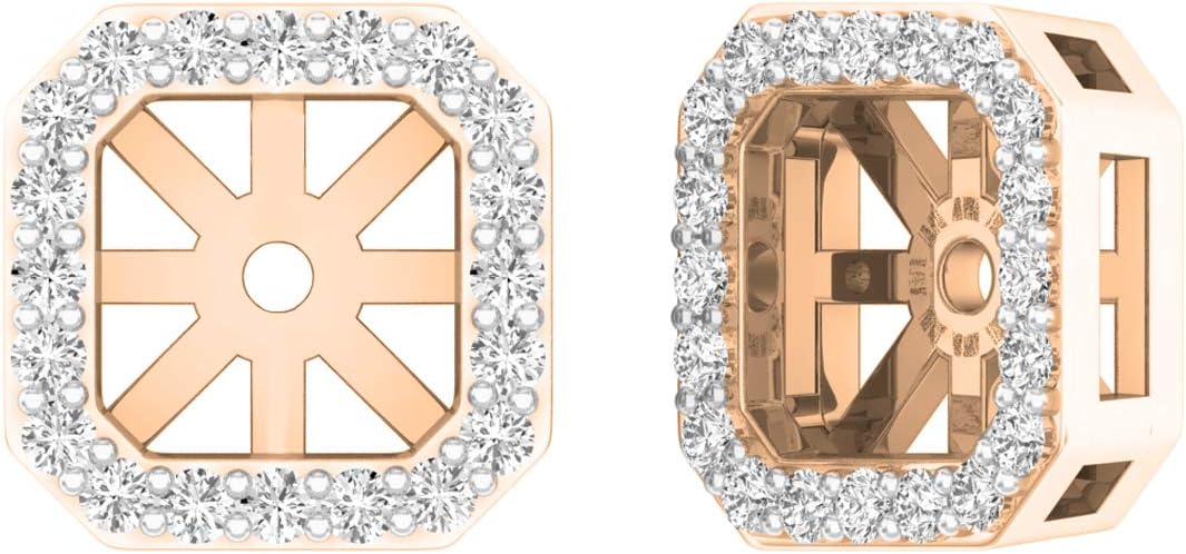 Dazzlingrock Collection Round Natural Diamond Removable Jackets For Stud Earrings for Women (0.25 Ctw, Color I-J, Clarity l2-l3) in Real Solid Gold