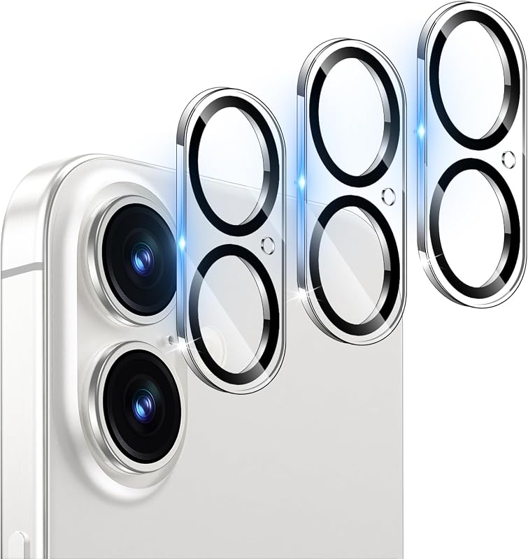 WHPXJY (3 Pack Camera Lens Protector Compatible for iPhone 16/16 Plus Tempered Glass, Maintains Original Clarity/Ultra HD Clear/Shatterproof/Anti-scratch/Case Friendly/Easy to Install