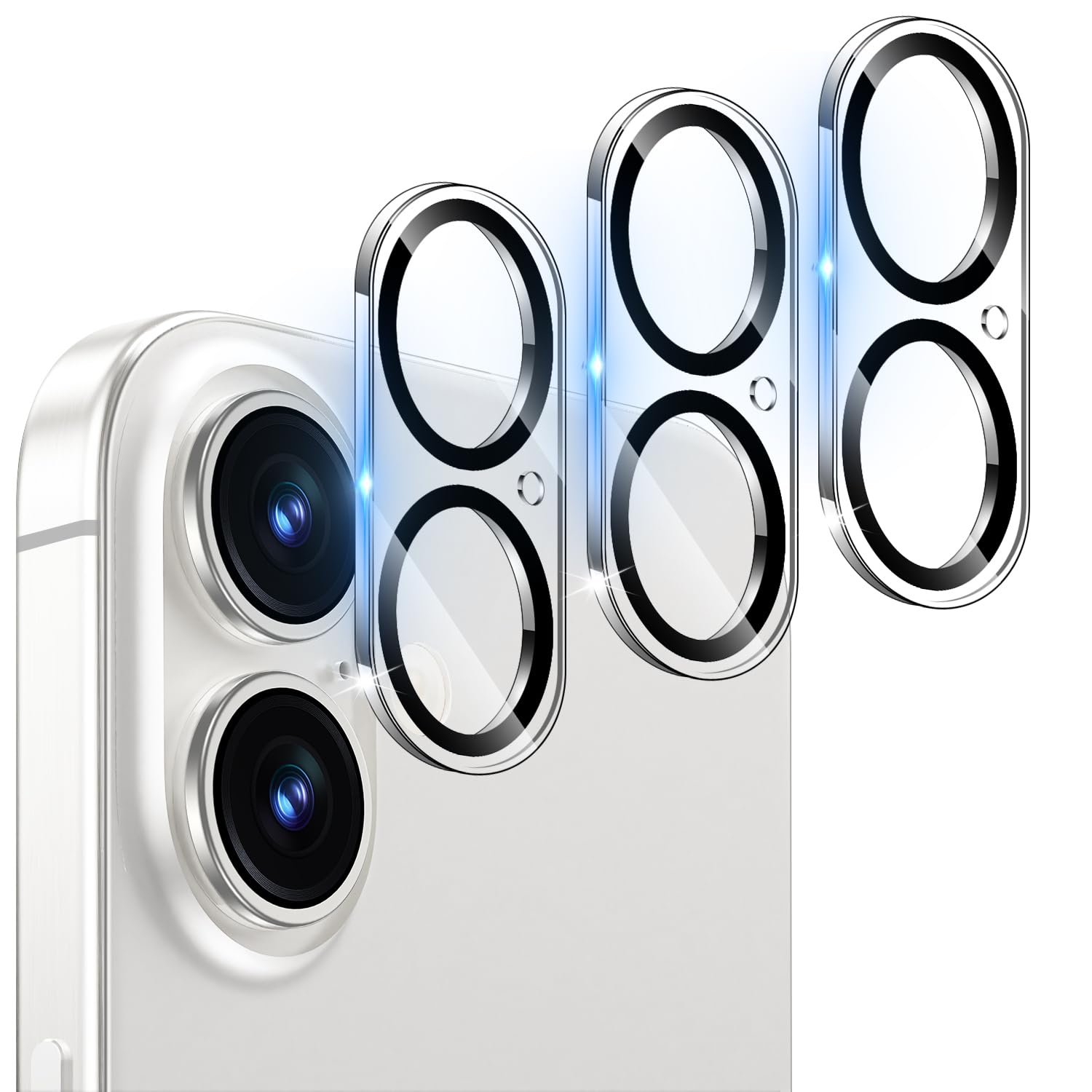 Photo 1 of WHPXJY (3 Pack Camera Lens Protector Compatible for iPhone 16/16 Plus Tempered Glass, Maintains Original Clarity/Ultra HD Clear/Shatterproof/Anti-scratch/Case Friendly/Easy to Install