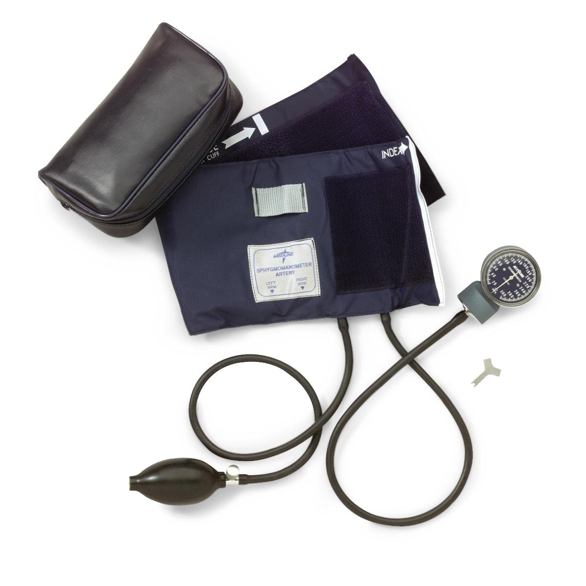 Medline MDS9411 Nite-Shift Premier Aneroid Blood Pressure Unit, Handheld, Latex, Child, Black