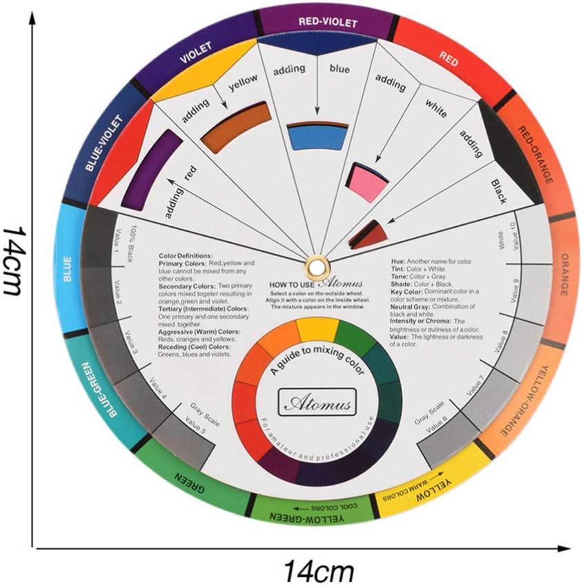 Healifty Mini Tattoo Color Wheel 5.5 Inch Professional Pigment Color Tool for Ink Mixing and Design Guide - Image 3