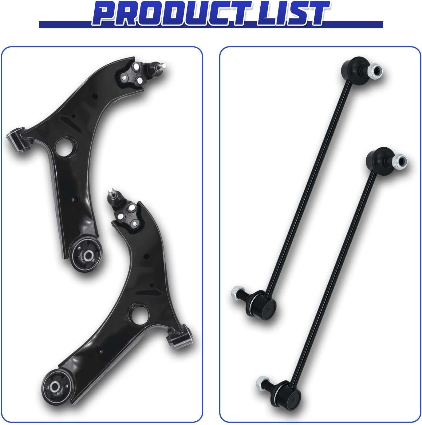 Control Arm, Replacement For Front Lower Control Arm With Ball Joint Sway Bar Link Compatible With 2015-2021 KIA Sedona - 4 Pcs Suspension Kit