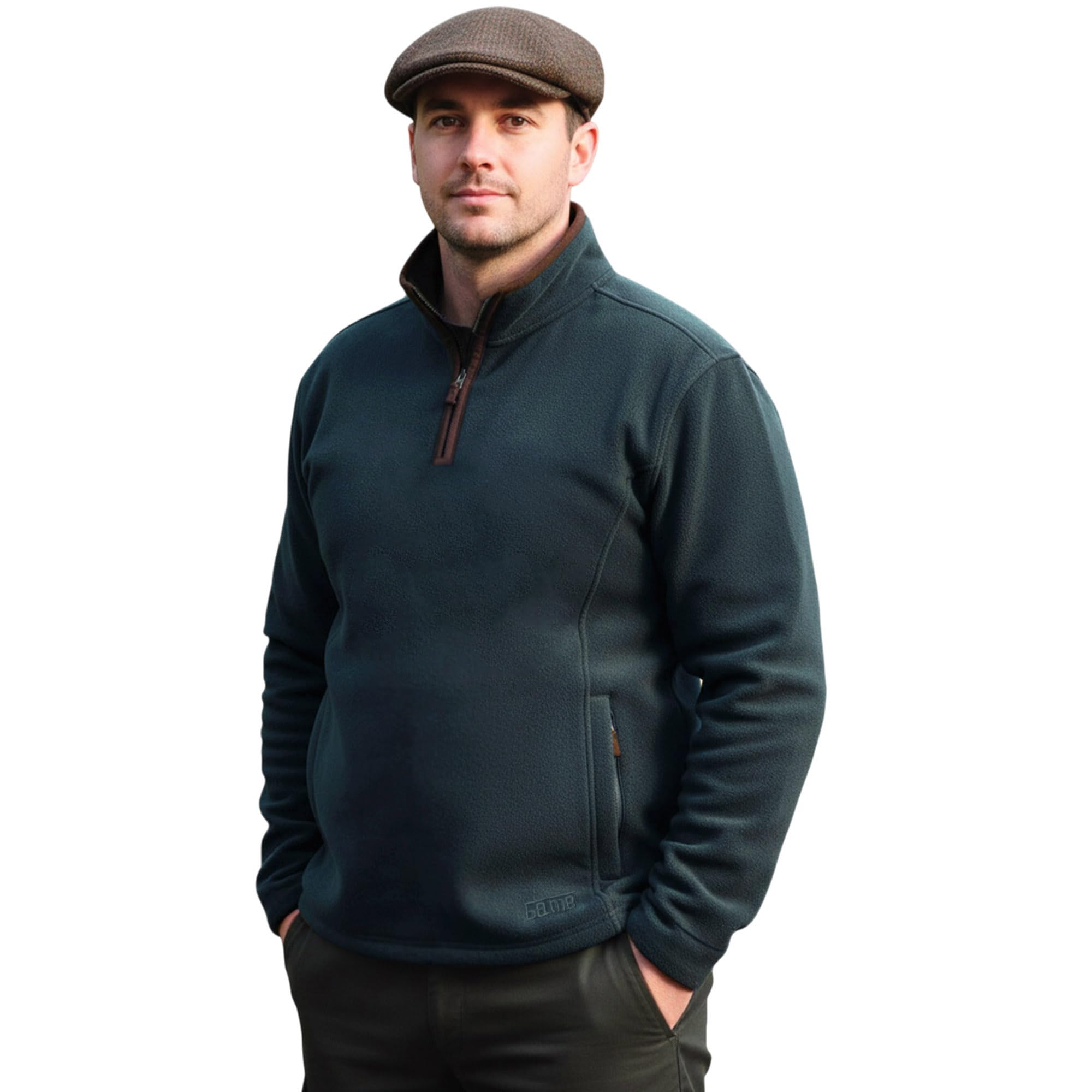 Game Mens Stanton Fleece Pullover | Winter Warm Half Zip Jumper Grey