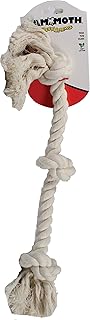 Mammoth Pet Products 017773 20 in. Flossy Chews Cotton 3 Knot Rope Tug Toy, White - Medium